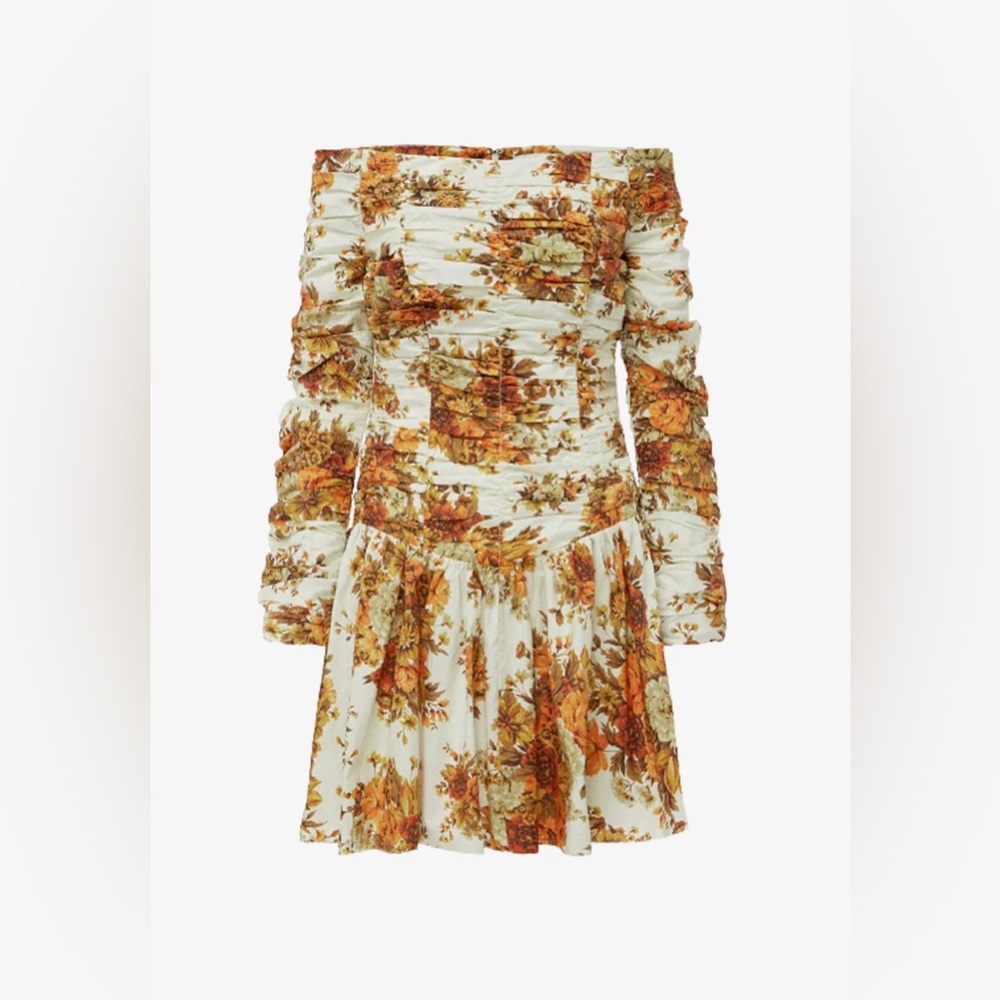 NWT Alémais Derby Mini Dress, Cream x Rust. UK 6 (US 2)!